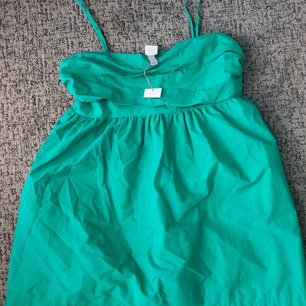 Target A New Day Women's Ruched Babydoll Mini Dress Green XL Pockets